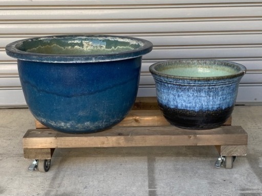 中古　陶器製　水鉢　2個セット