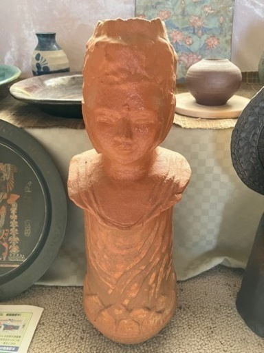 仏像の置き物　薩摩焼　陶芸家　忠雲窯作品