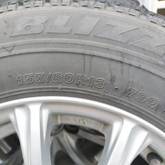 155/80R13 4H PCD100 +36 アルミ&スタッド