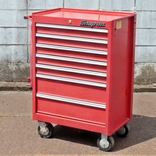 新潟発 スナップオン ツールキャブ 7段 赤 レッド 工具箱 ロールキャブ ヴィンテージ 自動車 整備 整理 収納 中古 倉庫保管 ロック付