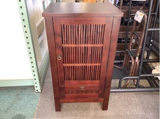 【リサイクルサービス八光】幅50㎝　アジアン家具　バンブーキャビネット