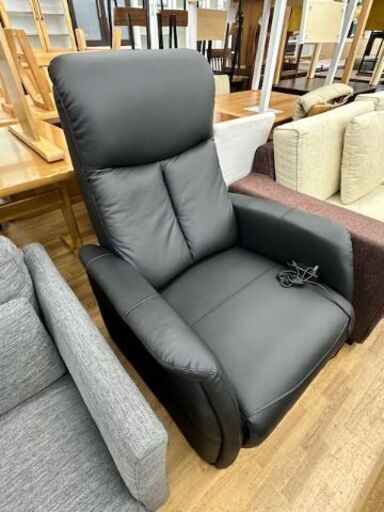 【ドリーム川西店御来店限定】  電動リクライニングソファ ブラック H1050×W800×D800 クリーニング済み 【2001249255600061】
