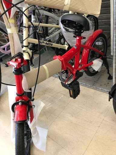 noconoco/16インチ折りたたみノンパンク自転車／赤
