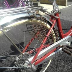 中古自転車３１３６　ブリヂストン　C60TP　２６インチ　ギヤなし　LEDオートライト　アルミフレーム　　キッキーと音がならない後輪ローラーブレーキ錆びにくい部品：ハンドル・リム・ドロヨケ・前かご前ブレーキ・クランク・スポーク・フレーム・リヤキャリア