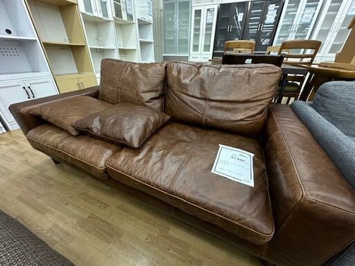 【ドリーム川西店御来店限定】  2Pソファ ブラウン H670×W1580×D850 クリーニング済み 【20012492556000220】