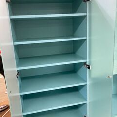 ターコイズブルー 食器棚 組み合わせ キッチンボード ティファニーブルー 幅 180cm×高さ 204cm 札幌東区 ターコイズブルー 食器棚 組み合わせ キッチンボード ティファニー