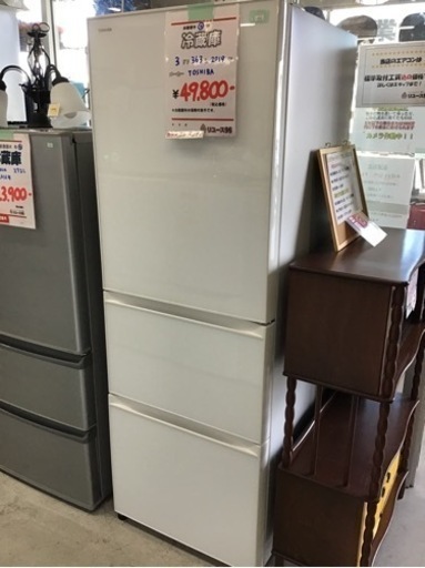 ●販売終了●3ドア冷蔵庫　TOSHIBA    2019年製　363L    自動製氷有　中古品