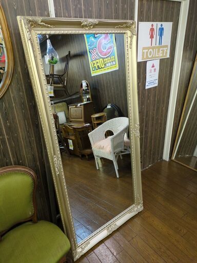 6-113 アンティーク調スタンドミラー【引取限定・現状渡し】カグマニア