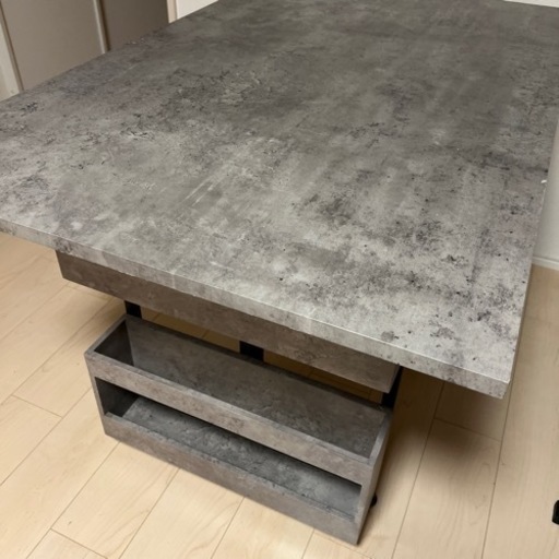 家具  ダイニングテーブル　伸縮式　大理石風