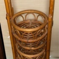 レア 藤 ラタン フラワースタンド 折りたたみ可能 アジアン 昭和レトロ