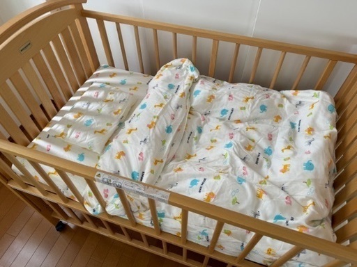 ミキハウス ベビー ベッド ミキハウス】ベビーベッド+マット+布団