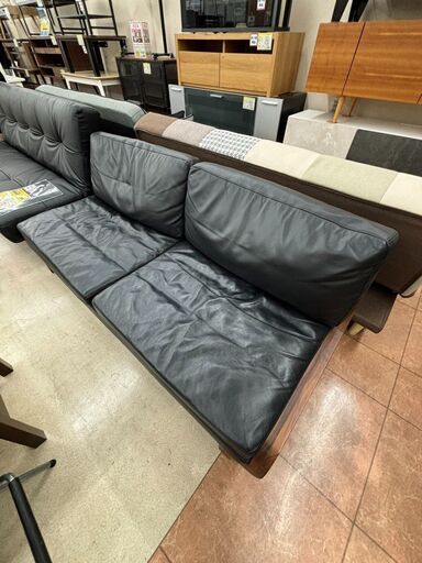 シギヤマ家具3人掛け 本革ソファORSOブラック958