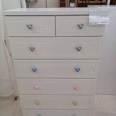 ☆ジモティ割あり☆ ディズニーチェスト ホワイト W80×D47×H129