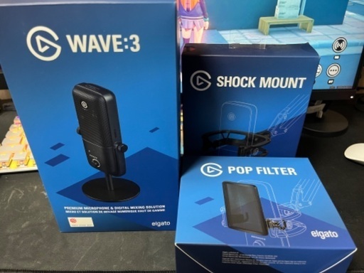 elgato wave3 3点セット(本体、ショックマウント、ポップフィルター)