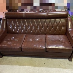 昭和レトロ　3人掛けソファ 昭和レトロ カリモク ソファーベッド 3シーター 三人掛けソファー