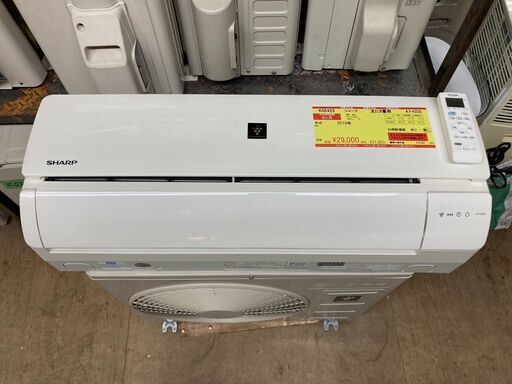 K05423　中古エアコン 富シャープ 2019年製 主に6畳用 冷房能力 2.2KW / 暖房能力 2.5KW