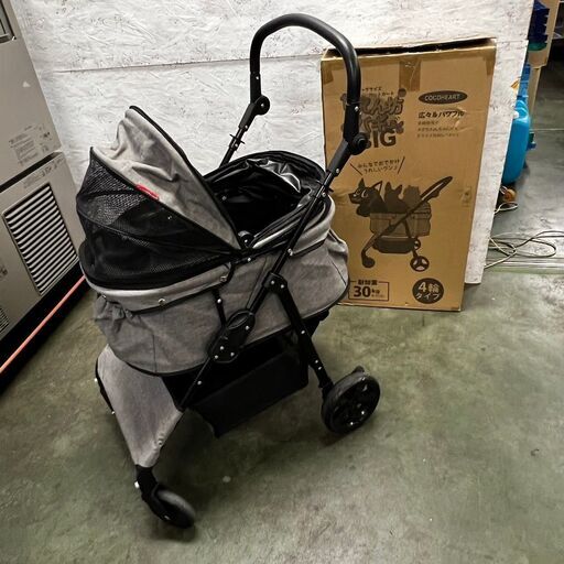 【ペットバギー】 ココハート 甘えん坊バギーBIG 4輪ペットカート ワイドサイズ N0204