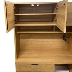 ニトリ/NITORI キッチンボード 食器棚 エトナ105KB ライトブラウン 幅105cm レンジボード 収納 中古家具 店頭引取歓迎 R8498