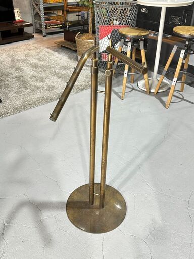 ★ハンガーラック★ アンティーク調 ゴールド ダブルハンガー アパレル什器 ヴィンテージ風 ディスプレイ
