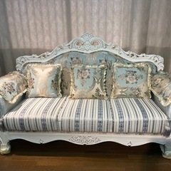 チェスターフィールド調 姫系 猫脚 3Pソファー 引取大歓迎 組み立て式