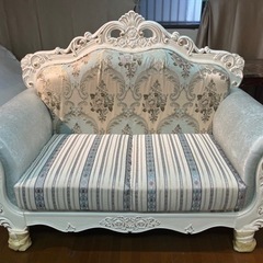 アンティーク風 ロココ調  姫系　猫脚 2Pソファー 組み立て式