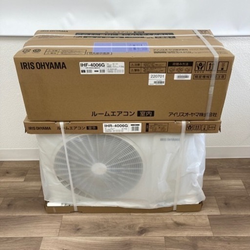 【新品】IRIS OHYAMA ルームエアコン アイリスオーヤマ 11-17畳 4.0kw IHF-4006G 単相200V 室温見える化 室内機IHF-4006G 室外機IHR-4006G 2022年製