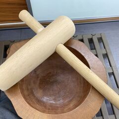 天然木 ミニうすセット 1升用 木製 杵 臼 餅つき 餅 正月 きね うす 札幌市手稲区