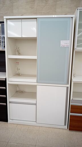 ★店長特別値引き★ 松田家具 レンジボード 白 H205×D52×W120 クリーニング済み TJ7234
