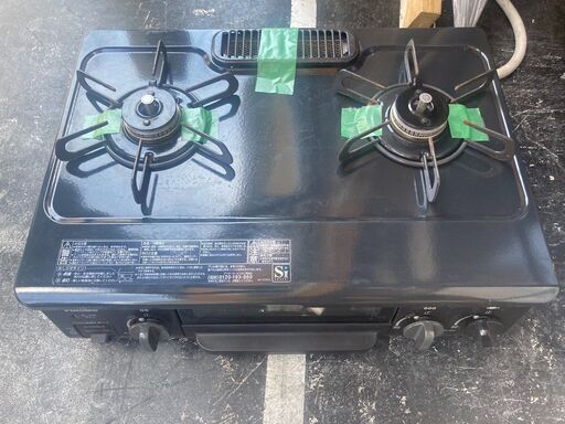 ☆中古￥8,500！Paloma　2口ガスコンロ　家電　2017年製　IC-N36B-R型　都市ガス用　【BG056】