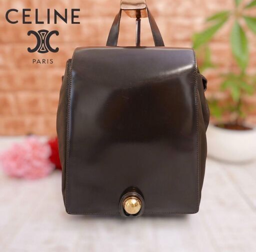 美品 ✨ セリーヌ　ミニリュック　スターボール　黒　レザー　レディース