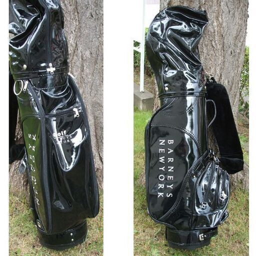 BARNEYS NEW YORK ゴルフキャディバッグ 黒 バーニーズニューヨーク ゴルフ キャディーバック 黒基調 ブラック