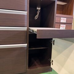 【愛品館八千代店】ニトリ　スライド扉キッチンボード　KRISNA-120KB-DBR