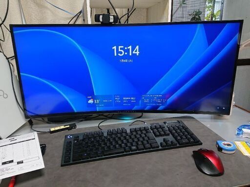 終了／湾曲モニター DELL 90✕40 モニター ALIENWARE Amazon.co.jp