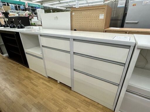 【ドリーム川西店御来店限定】 土井インテリア キッチンボード ホワイト H849×W1790×D444 クリーニング済み 【2001239255600096】