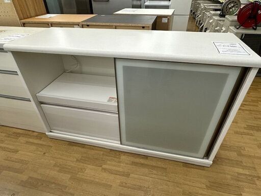 【ドリーム川西店御来店限定】 ニトリ キッチンボード ホワイト H855×W1409×D500 クリーニング済み 【2001239255600095】