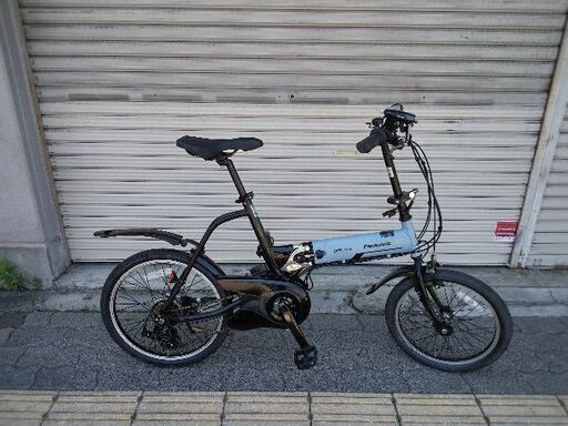 ❮車体のみ❯[Panasonic]OFF Time(オフタイム)前18吋/後20吋 折り畳み電動アシスト自転車(ブルーグレーXブラック)
