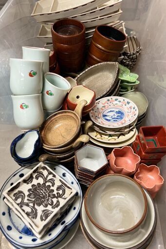 【お得！ / 早い者勝ち】和食器中心 お好きなだけお持ちください♪　小皿　小鉢　舟皿　ガラスの急須　湯呑　おちょこ
