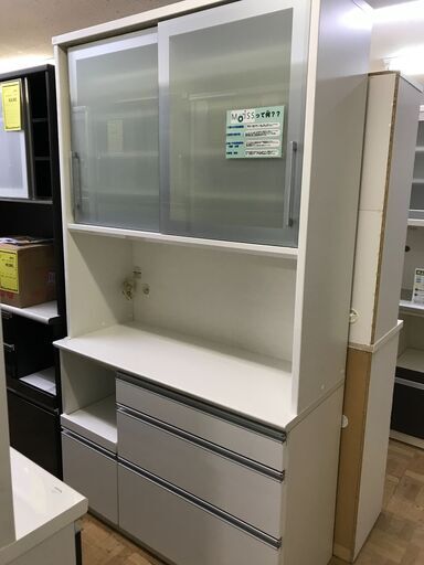 【FU883】★  松田家具  システムキッチンボード  ホワイト  大容量  ファミリータイプ  シンプル  おしゃれ  収納家具   キッチン家具   クリーニング済 堺市 深井 【ジャングルジャングル深井店】