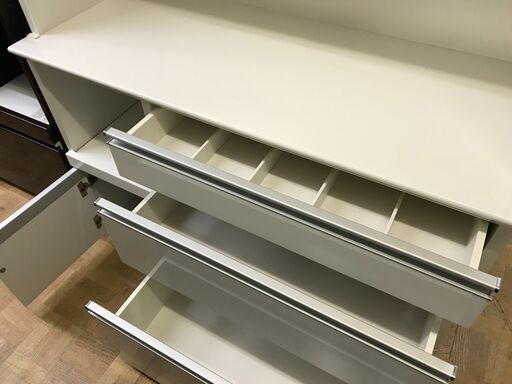 【FU883】★  松田家具  システムキッチンボード  ホワイト  大容量  ファミリータイプ  シンプル  おしゃれ  収納家具   キッチン家具   クリーニング済 堺市 深井 【ジャングルジャングル深井店】