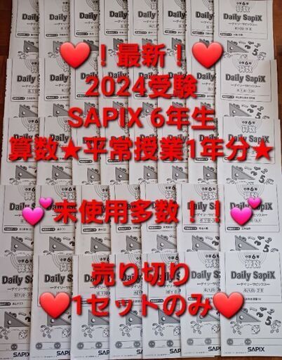 【★最新★2024受験】【未使用多数】Sapix6年 算数 平常授業1年分セット デイリーサピックス⑦