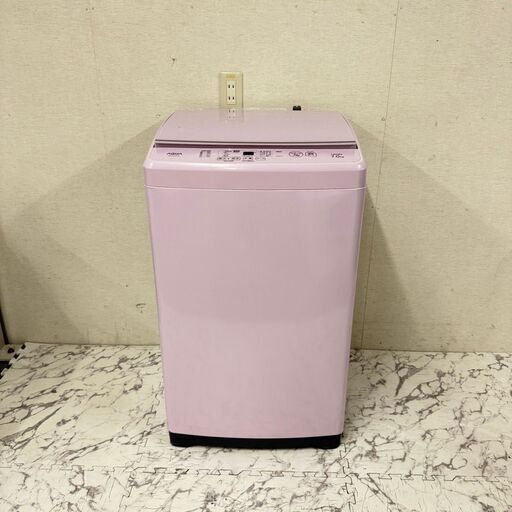 18586  AQUA 1人暮らし　ガラストップ　洗濯機 2019年製 7.0kg ◆大阪市内・東大阪市他 6,000円以上ご購入で無料配達いたします！◆ ※京都・高槻・枚方方面◆神戸・西宮・尼崎方面◆生駒方面、大阪南部方面　それぞれ条件付き無料配送あり！