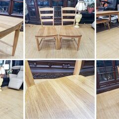 g15　展示品　今村家具工芸　リガーレ　ホワイトオーク材　引き出し付き　ベンチダイニング4点セット