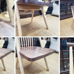 g16 カリモク家具 ダイニングテーブル＆ ウィンザーチェア2脚