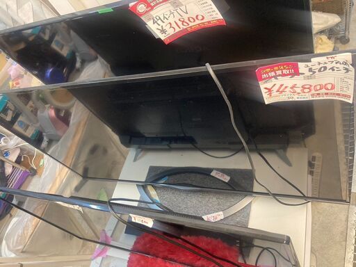 ☆中古￥45,800！SHARP　50インチ液晶スマートテレビ　家電　4T-C50AJ1型　2018年製　【BG060】