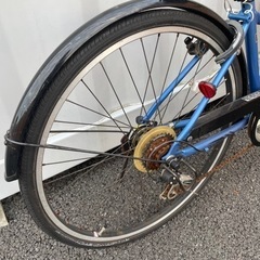 【都内/千葉市引取】ママチャリ 26インチ 6段変速/カゴ/鍵/オートライト付き