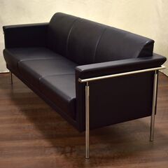 ≪yt1483ジ≫ アウトレット家具 3人掛けソファ 現状品 ロビーチェア/3Pソファ/コルビジェインスパイア/モダン/シック 60429-08