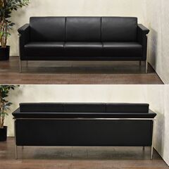 ≪yt1483ジ≫ アウトレット家具 3人掛けソファ 現状品 ロビーチェア/3Pソファ/コルビジェインスパイア/モダン/シック 60429-08