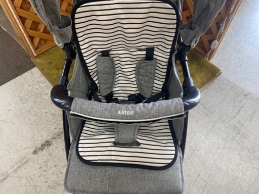 カトージ 2人乗りベビーカー 双子 katoji グレー タンデムストローラー