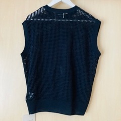 新品　マッキントッシュ　スリーブレス　ニット　メッシュ　ノースリーブ　ネイビー