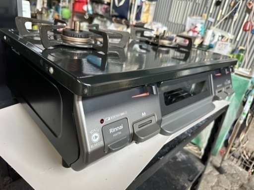 リンナイ ガステーブル 幅約60cm 片面焼グリル プッシュ点火 右強火力 プロパン用 ブラック KG67BKR/LP